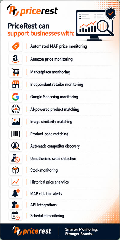 PriceRest can support businesses with MAP violatiion software